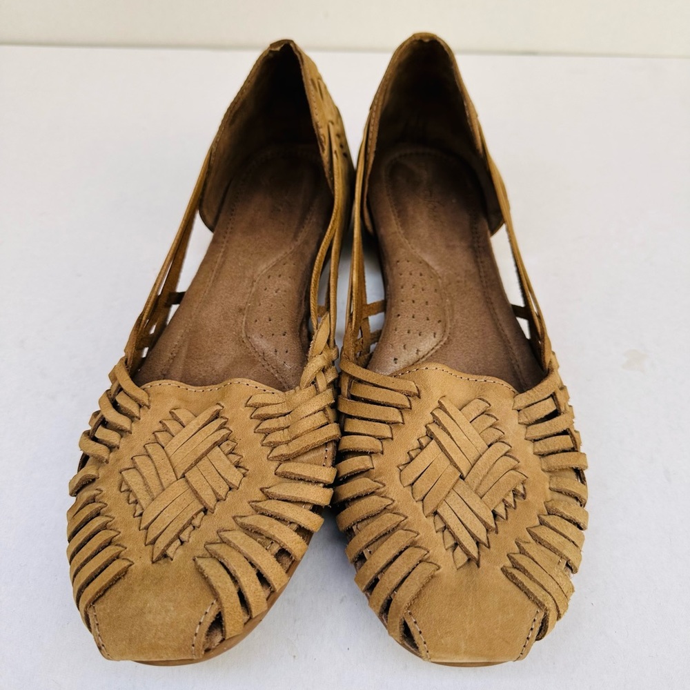 Natural Soul Women's Comfort Sandals Tan Leather Upper Size 10